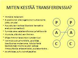 MITEN KESTÄÄ TRANSFERENSSIA?